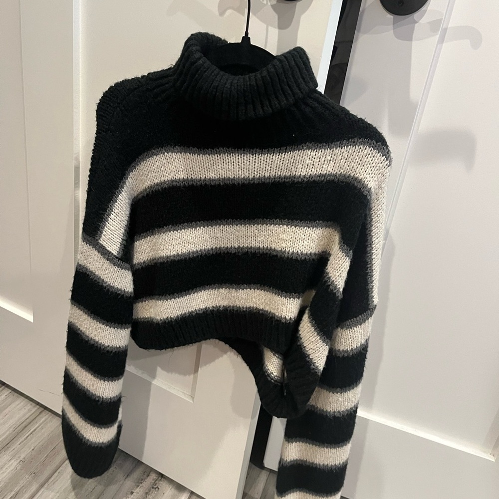 Cropped turtle neck sweater
